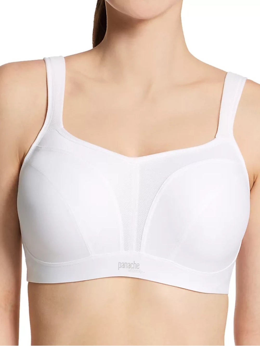 Panache Power Full-Busted Underwire Sports Bra in White Size 32DD/E